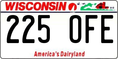 WI license plate 225OFE