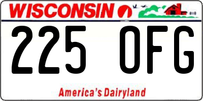 WI license plate 225OFG