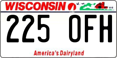 WI license plate 225OFH