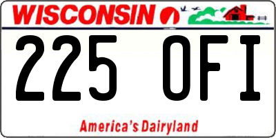 WI license plate 225OFI