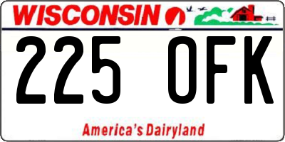 WI license plate 225OFK