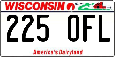 WI license plate 225OFL