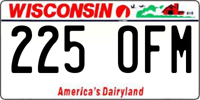 WI license plate 225OFM