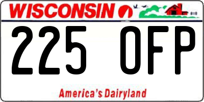 WI license plate 225OFP