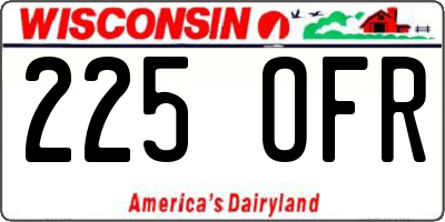 WI license plate 225OFR