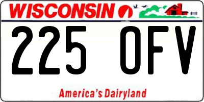 WI license plate 225OFV