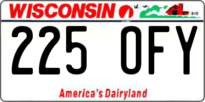 WI license plate 225OFY