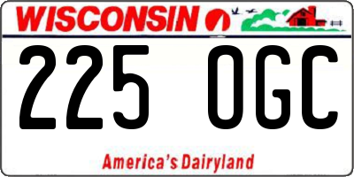 WI license plate 225OGC