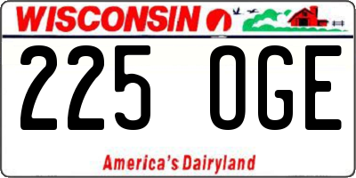 WI license plate 225OGE