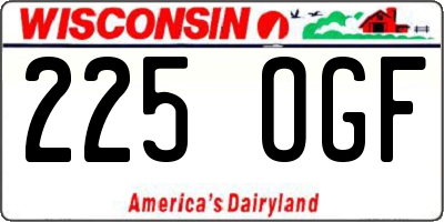 WI license plate 225OGF