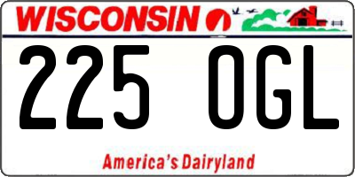 WI license plate 225OGL