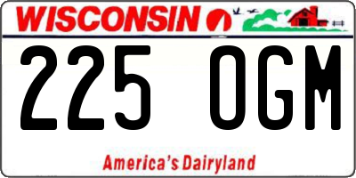 WI license plate 225OGM
