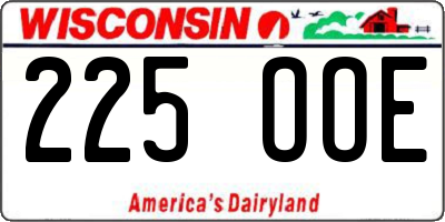 WI license plate 225OOE