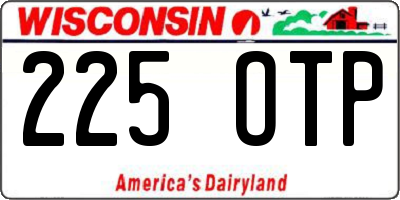 WI license plate 225OTP