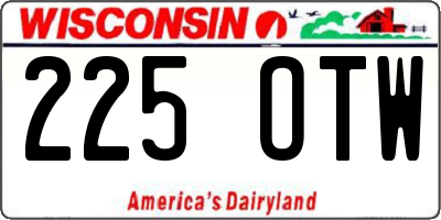 WI license plate 225OTW