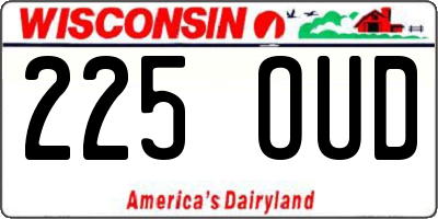 WI license plate 225OUD