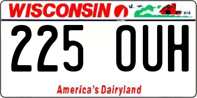 WI license plate 225OUH