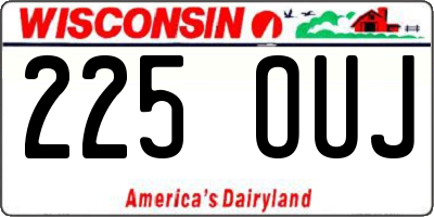 WI license plate 225OUJ