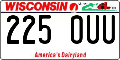 WI license plate 225OUU