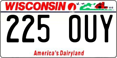 WI license plate 225OUY