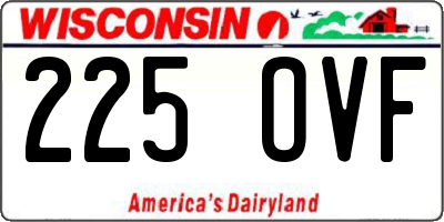 WI license plate 225OVF