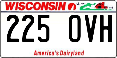 WI license plate 225OVH