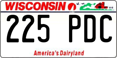 WI license plate 225PDC