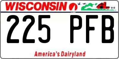 WI license plate 225PFB