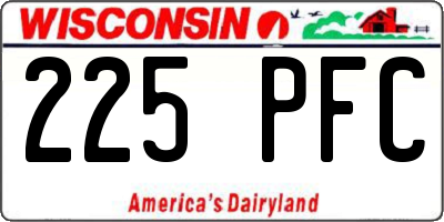WI license plate 225PFC