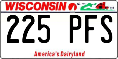 WI license plate 225PFS