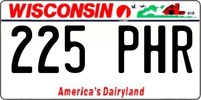 WI license plate 225PHR