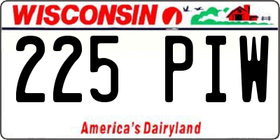 WI license plate 225PIW