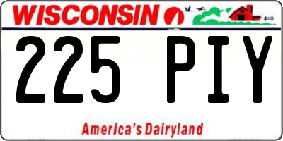 WI license plate 225PIY