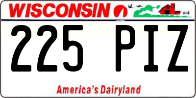 WI license plate 225PIZ