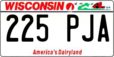 WI license plate 225PJA