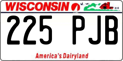 WI license plate 225PJB