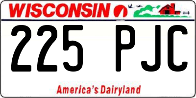 WI license plate 225PJC