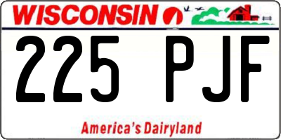 WI license plate 225PJF