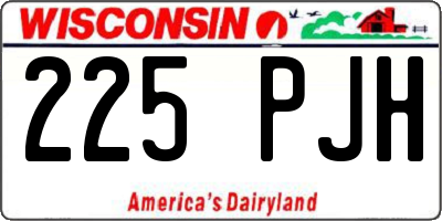 WI license plate 225PJH