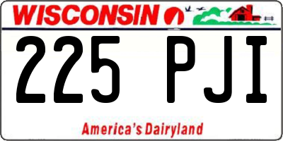 WI license plate 225PJI