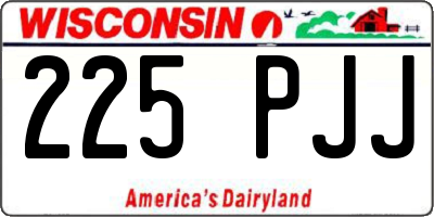 WI license plate 225PJJ