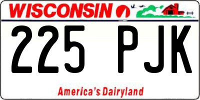 WI license plate 225PJK