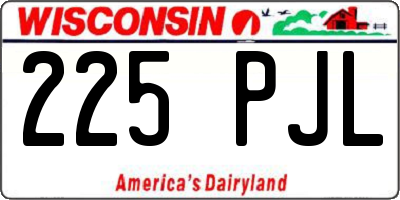 WI license plate 225PJL