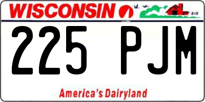 WI license plate 225PJM