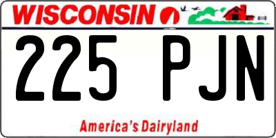 WI license plate 225PJN