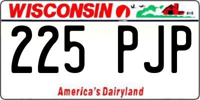 WI license plate 225PJP