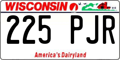 WI license plate 225PJR