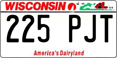 WI license plate 225PJT