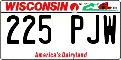 WI license plate 225PJW