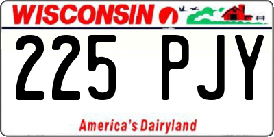 WI license plate 225PJY